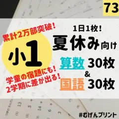 73.小学1年算数国語、夏休み宿題、自由研究、読書感想文、テキスト、工作キットのサムネイル