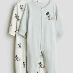 H&M ミッキー　カバーオール2枚セット