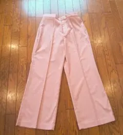 ユニクロ　ハイウエスト　ストレート ワイドパンツ　XL　ピンク　未使用　大きめ