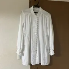 ＆Love 大人の細魅えレース使い ティアードチュニック ブラウス シャツ
