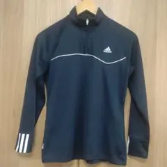 adidas CLIMLITE ネイビー ハーフジップ Mサイズに近い 夏秋用