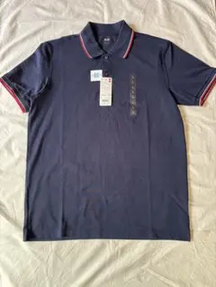 【新品タグ付き】UNIQLO ドライカノコデザインポロシャツ L ネイビー