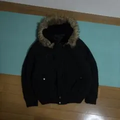 ma-1 ファーフード付き キルティングジャケット ブラック M