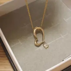 18金 K18 YG オープンハート ☆ ダイヤモンド ☆ ペンダントトップ