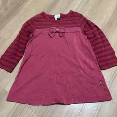 KUMIKYOKU 赤 ストライプ トップス 100