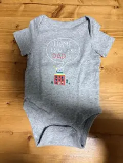 babyGAP 半袖ロンパース 60サイズ グレー お家プリント
