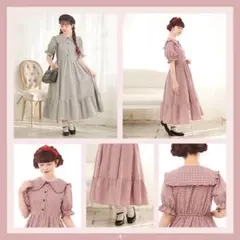 【グレー】青木美沙子コラボ ワンピース