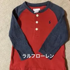 Ralph Lauren 赤青ボタン付き長袖Tシャツ
