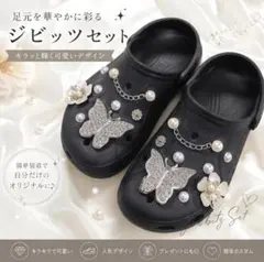 バタフライ ジビッツ セット 蝶 パール チェーン カスタム 16点 y2kのサムネイル