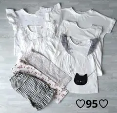 まとめ売り女の子☆95☆半袖トップス☆チュニック☆レギンス☆保育園着☆洗い替え
