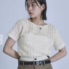 miette ミエット　チュールフリルフリンジ　半袖トップスのサムネイル