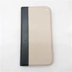 Kate Spade iPhoneケース 手帳型 ベージュ系×ブラック系
