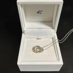 4℃ シルバー 2連リングネックレス