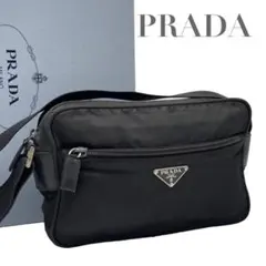 【美品】プラダ　ナイロン　三角ロゴ　ショルダーバッグ　カメラバッグ　黒　5507