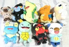 ポケモン ぬいぐるみ まとめ売り 9体セット バンプレスト タグ無し 御三家など