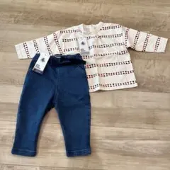 PETIT BATEAU 長袖トップス＆デニムパンツ セット