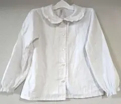 白　レース襟　シャツ　長袖　ブラウス 子供　女の子　フォーマル　卒園式　入学式