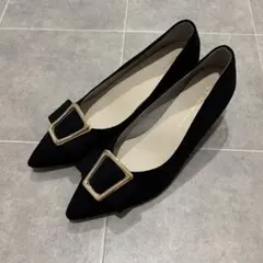 ORiental TRaffic黒 スエード風 ポインテッドトゥパンプス