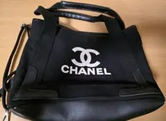 CHANEL ブラックキャンバスバッグ