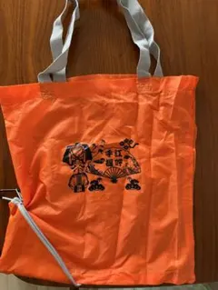 オレンジ和風エコバッグ