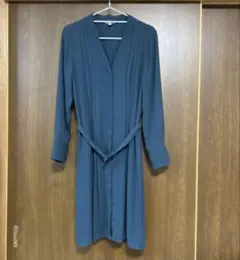 H&M ダークグリーン ロングワンピース　ベルト付き