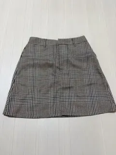 チェック柄タイトスカート ブラウン系