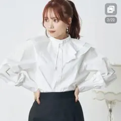 【新品】アースミュージック＆エコロジー 2way 衿付き ブラウス 白