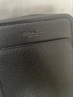 COACH ブラック レザー ショルダーバッグ