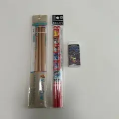 文具セット(2Bえんぴつ、赤えんぴつ、ポケモンけしごむ)