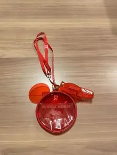 ミニーマウス クリアコインケース 赤