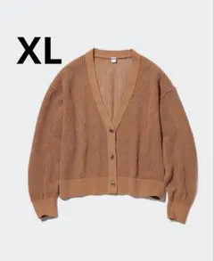 UNIQLO ユニクロ メッシュショートカーディガン 長袖 プラウン XLのサムネイル