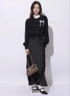 Rirandture レーストリムマーメイドスカート ブラック