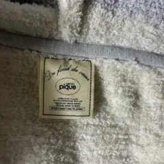 ジェラートピケフード付きルームウェア ホワイト・ストライプ　フリーサイズ