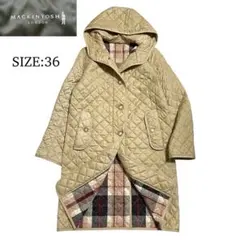 美品♪マッキントッシュロンドン キルティングロングコート 裏地チェック