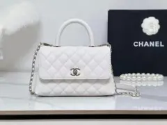 C▪H▪A▪NEL▬ ホワイト キルティング ハンドバッグ.~！！