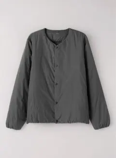 無印良品 軽量ポケッタブルノーカラージャケット ダークグレー L