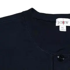 J.CREW ヘンリーネックカットソー ブラック無地ロンT 巨人タグ 猫目ボタンのサムネイル