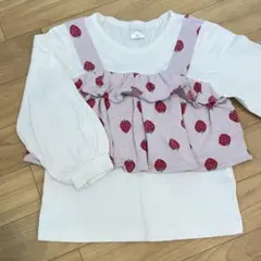 futafuta いちご柄 ドッキングトップス 100cm