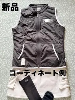 新品★薄手中綿入りで温か♪PUMA ゴルフベスト Ｍサイズ ブラック