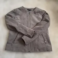 グレー ノーカラージャケット