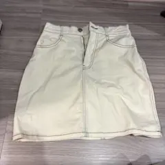 タイトスカート デニム風　アイボリー　ホワイト