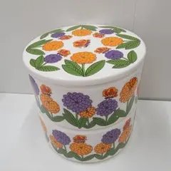 昭和レトロ　陶器　保存容器　花柄　TAMAGAWAのサムネイル