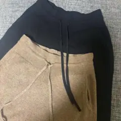 UNIQLO ウォッシャブルニットリブパンツ 2色　2枚セット L