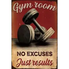新品 ジム ダンベル フィットネス 筋トレ モチベーション 英字 ブリキ看板
