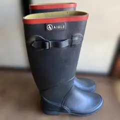AIGLE 長靴 ブラック/レッド 36