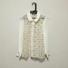 ページボーイ 襟付レースブラウス