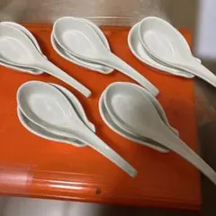 ホワイト陶器レンゲ5個セット