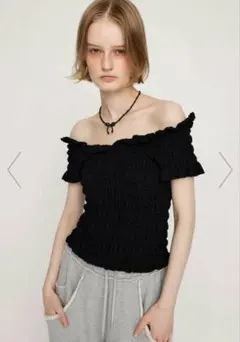 SLY 2WAY SHEER SHIRRING BUSTIER TOPS