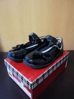 TOPVALU フォーマルシューズ 17cm 黒 卒園式1回使用 リボン