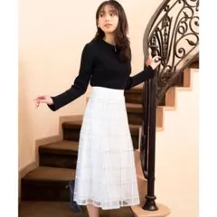 MISCH MASCH ラメ刺繍チェックスカート MM347212 ラメ レースのサムネイル